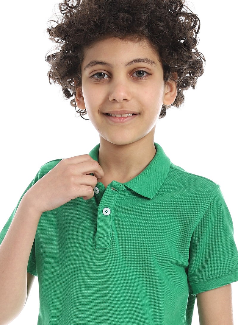 Andora Boys Elite Pique Polo shirt_Green - Image 4