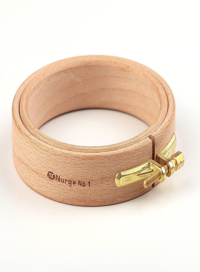 Nurge Premium Quality 24 mm Wood Embroidery Hoop, Cross Stitch Hoop with Gold Plated Adjustable Brass Screw (No:1) - Image 1