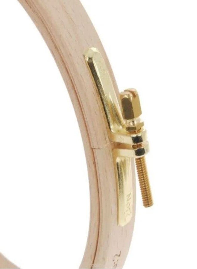 Nurge Premium Quality 24 mm Wood Embroidery Hoop, Cross Stitch Hoop with Gold Plated Adjustable Brass Screw (No:1) - Image 3
