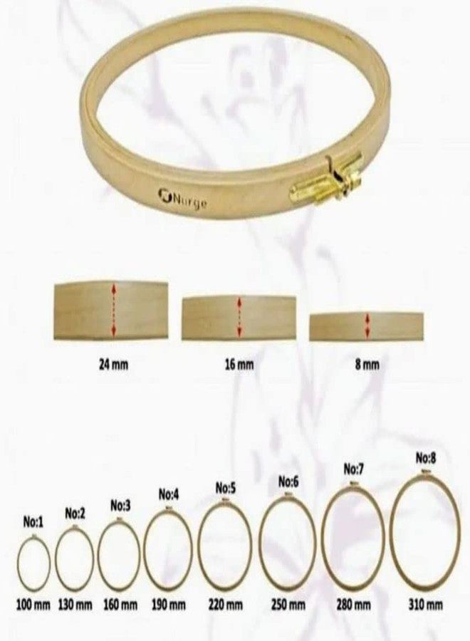 Nurge Premium Quality 24 mm Wood Embroidery Hoop, Cross Stitch Hoop with Gold Plated Adjustable Brass Screw (No:1) - Image 2