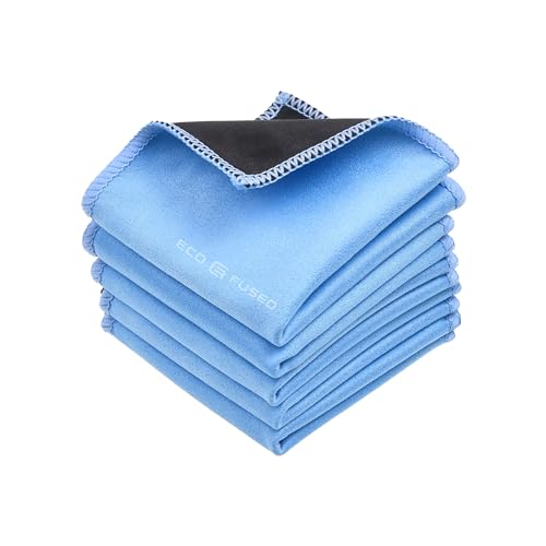 Eco-Fused Microfiber Cleaning Cloths - 5 Pack - Double-Sided Cleaning Cloths - Microfiber and Suede Cloth for Smartphones, LCD TV, Tablets, Laptop Screens, Camera Lenses and Delicate Surfaces - Image 1