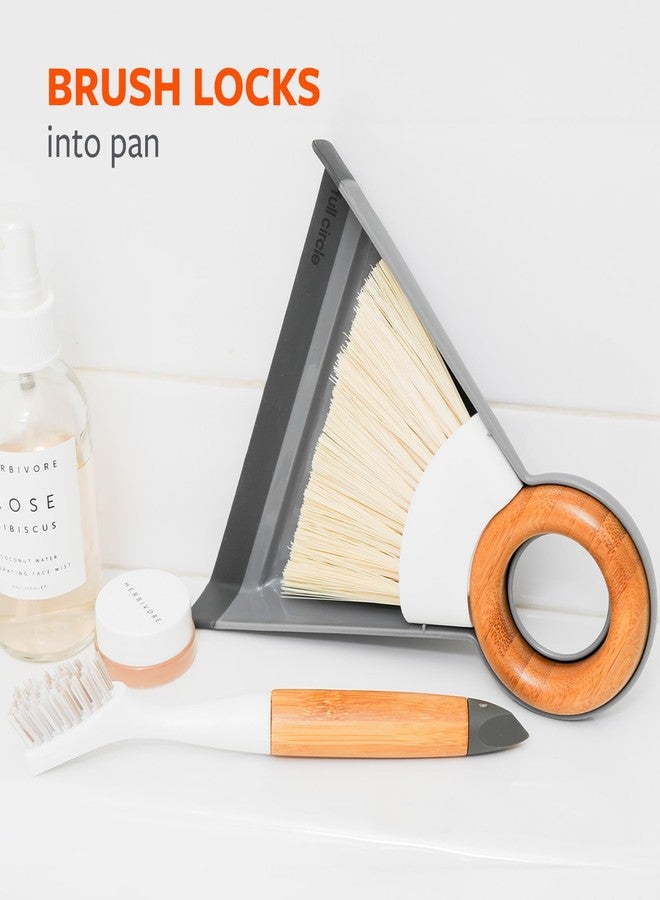 Full Circle Tiny Team Mini Compact Brush & Dustpan Set, Portable Handheld Broom for Quick Cleanups, Ideal for Home, Bathroom, Kitchen Countertops. Bamboo Hand Broom & Small Crumb Sweeper, White - Image 5