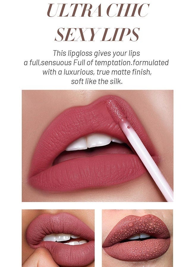 سكر سام 6PCS Matte Liquid Lipstick Set Contains Smooth Lip Lacquer Moisturizing Long Lasting Waterproof Velvet High Pigmented Lip Makeup Set For Women - Image 3