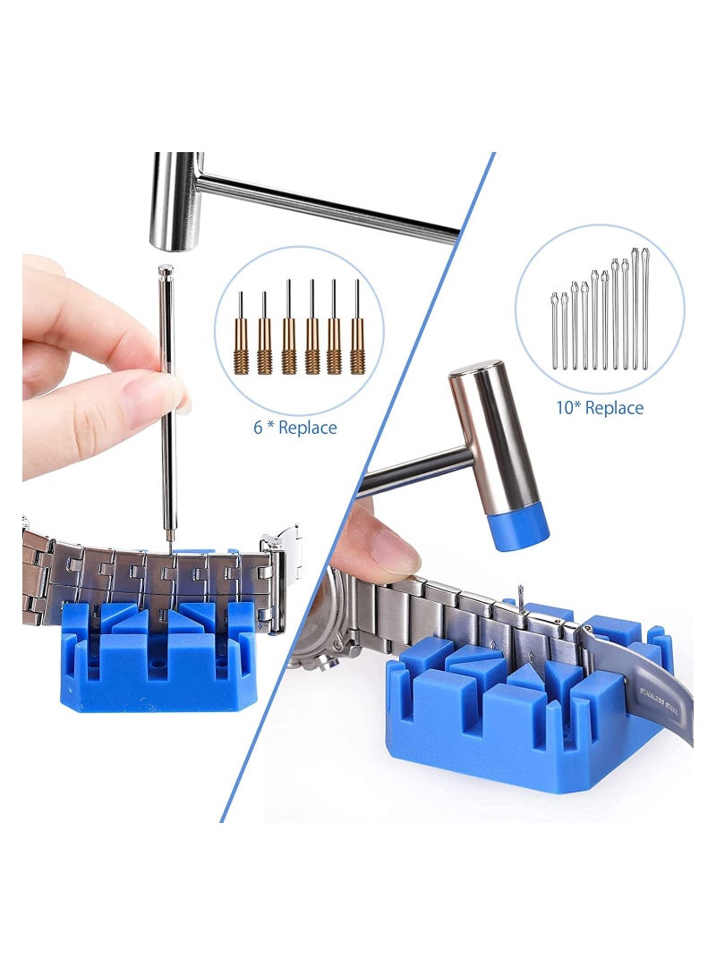 SOLARAE Watch Link Removal Kit Watch Repair Tool Kit Watch Link Remover Watch Strap Adjustment Tool Watch Repair Strap Removal Kit Ideal for Watchmaker - Image 3