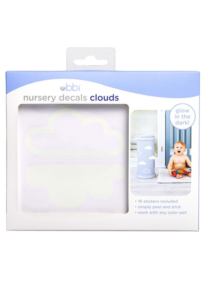 ubbi ملصقات لاصقة تتوهج في الظلام على شكل سحاب لتزيين سلة الحفاضات أو غرفة الأطفال - Image 4