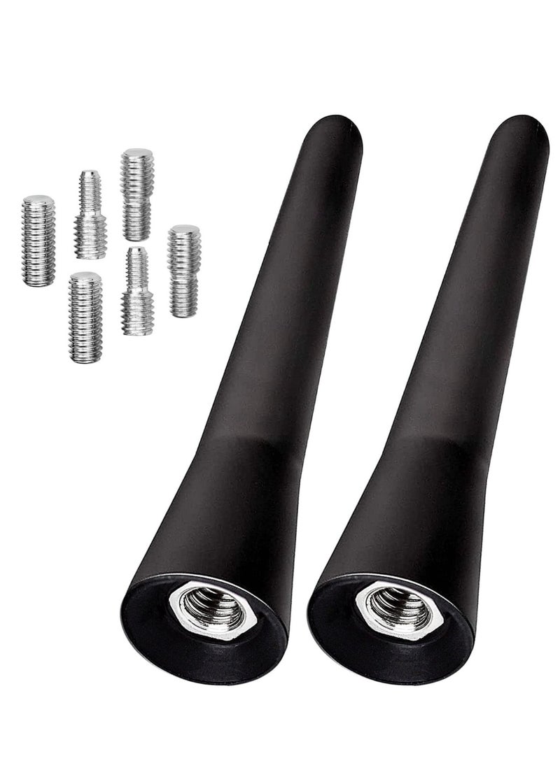 كابتن تيك 2 Pcs Car Aerial Antenna 6.5cm Mini Car Radio Small Short Roof AM/FM Universal Replacement with Screw M4 M5 M6 - Image 1
