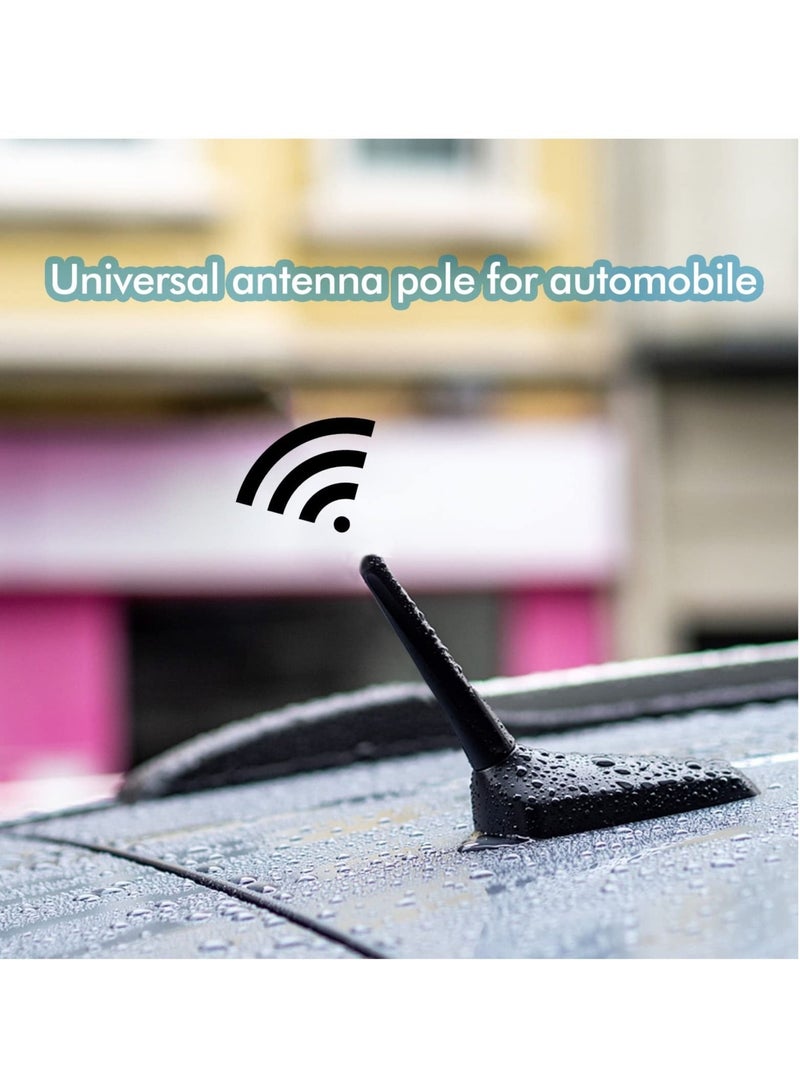 كابتن تيك 2 Pcs Car Aerial Antenna 6.5cm Mini Car Radio Small Short Roof AM/FM Universal Replacement with Screw M4 M5 M6 - Image 3