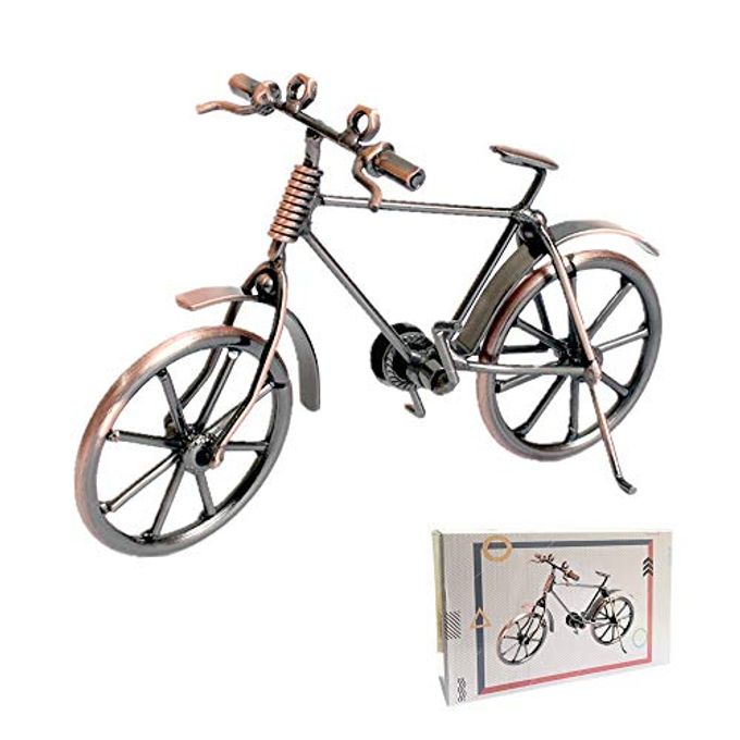 Shuxy Bicycle Decor Unique Metal Bicycle Home Office Bike Decoration Art Ornaments Figurines Bike Red Copper Bike Decor Iron Decorative Bicycle Classic Bike Sculpture for Children Toys Gifts - Image 1