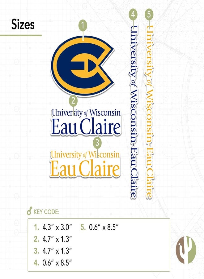 Desert Cactus University of Wisconsin Eau Claire Sticker Blugolds Vinyl Decals Laptop Water Bottle Car Scrapbook T2 (Type 2) - Image 3