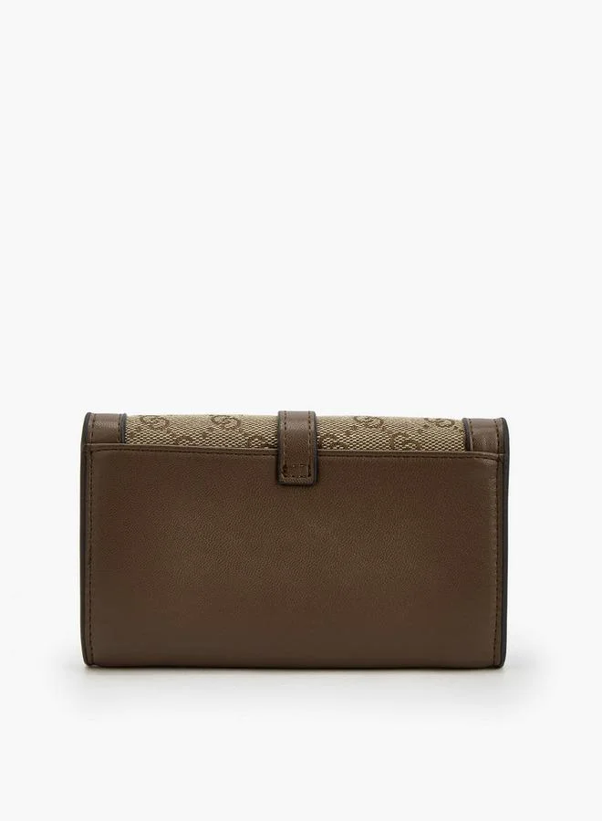 سيليست Monogram Textured Wallet With Flap Closure