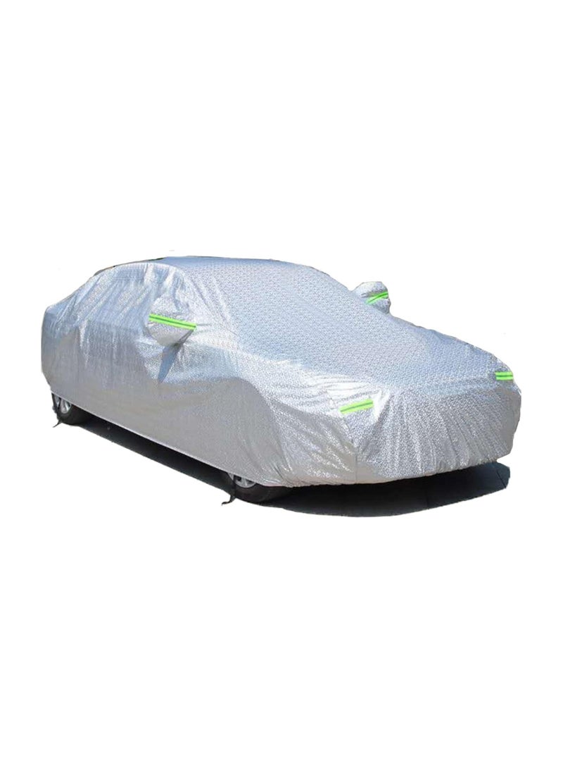 Generic All-Weather Car Cover – Waterproof, Windproof & UV Resistant with Zipper Access | White (YXL Size)  - Image 1