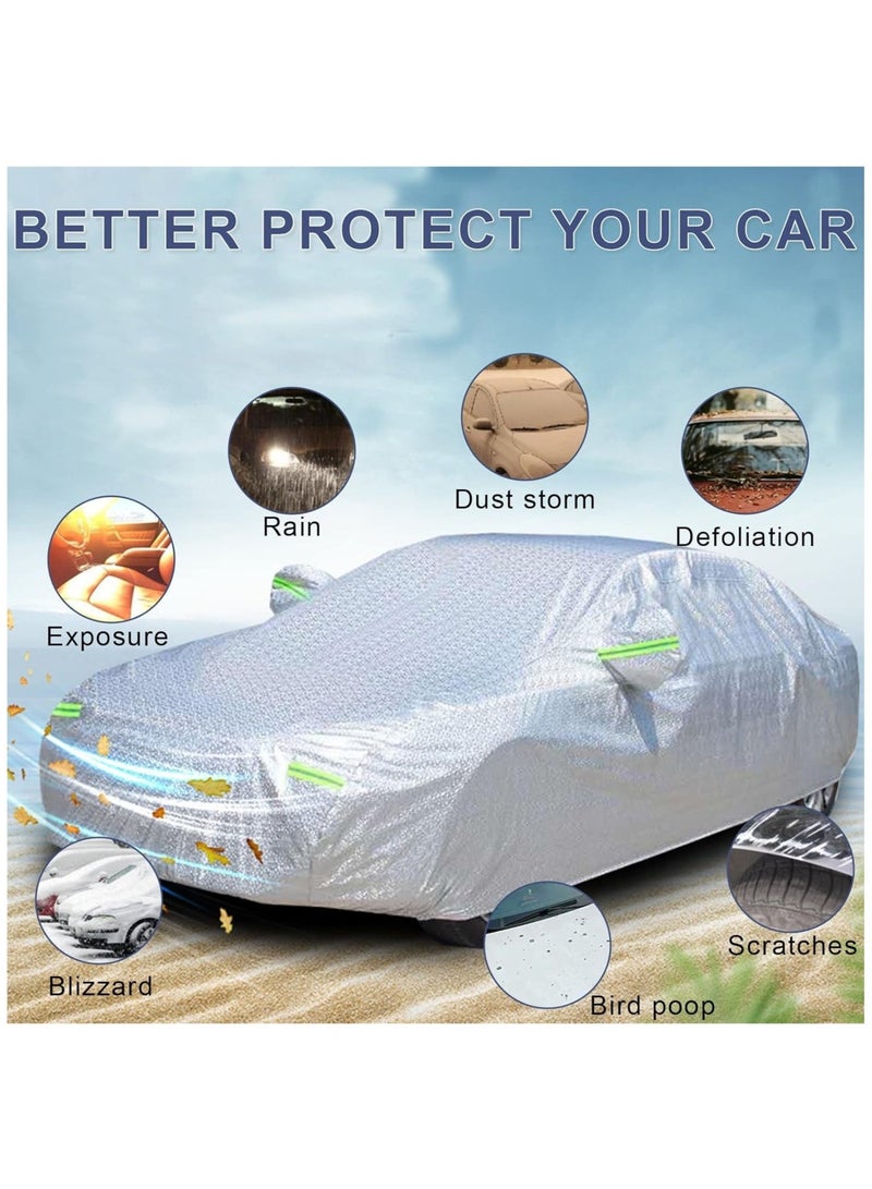 Generic All-Weather Car Cover – Waterproof, Windproof & UV Resistant with Zipper Access | White (YXL Size)  - Image 3