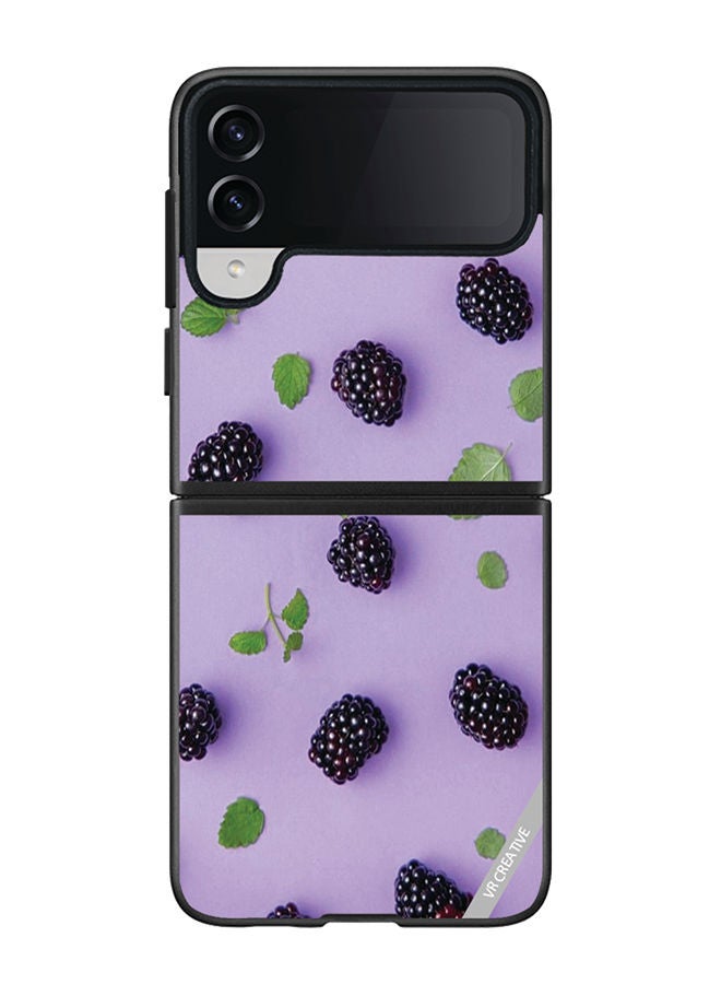 VR CREATIVE Protective Case Cover For Samsung Galaxy Z Flip4 Blueberry Design Multicolour - Image 1