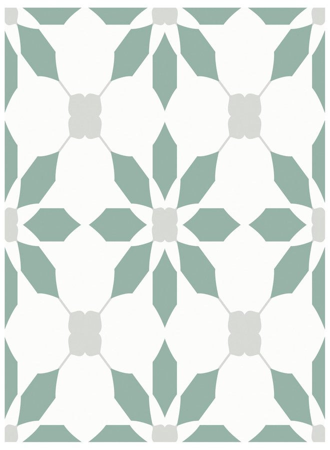 MORCART 8" x 8" Peel and Stick Floor Tile, 20 PCS Vinyl Floor Tiles, Removable and Waterproof Flooring Tiles for Renters, Stick on Floor Tiles for Bathroom, Kitchen, Staircase (Aqua Blue) - Image 1