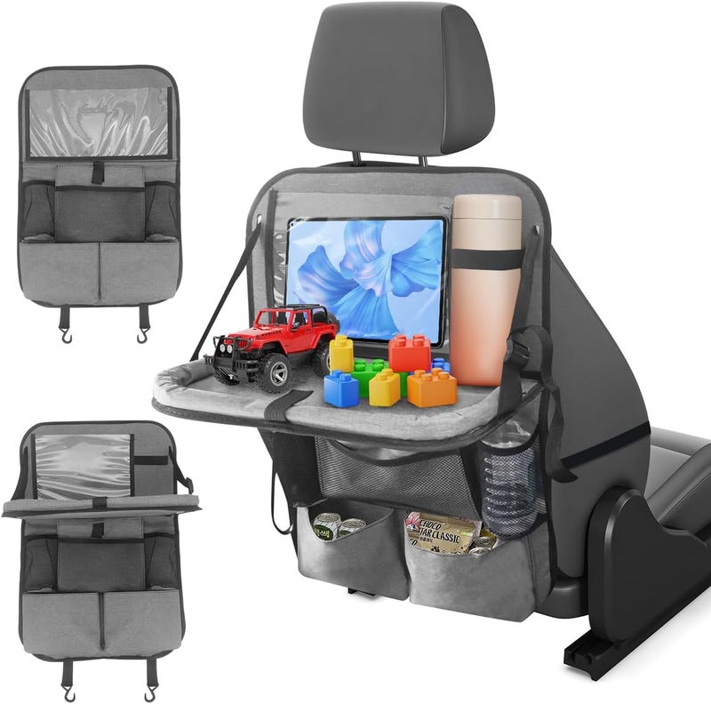 DingGreat Car Seat Organiser with Foldable Tray Table & Tablet Holder - 11+2 Pockets - Image 1