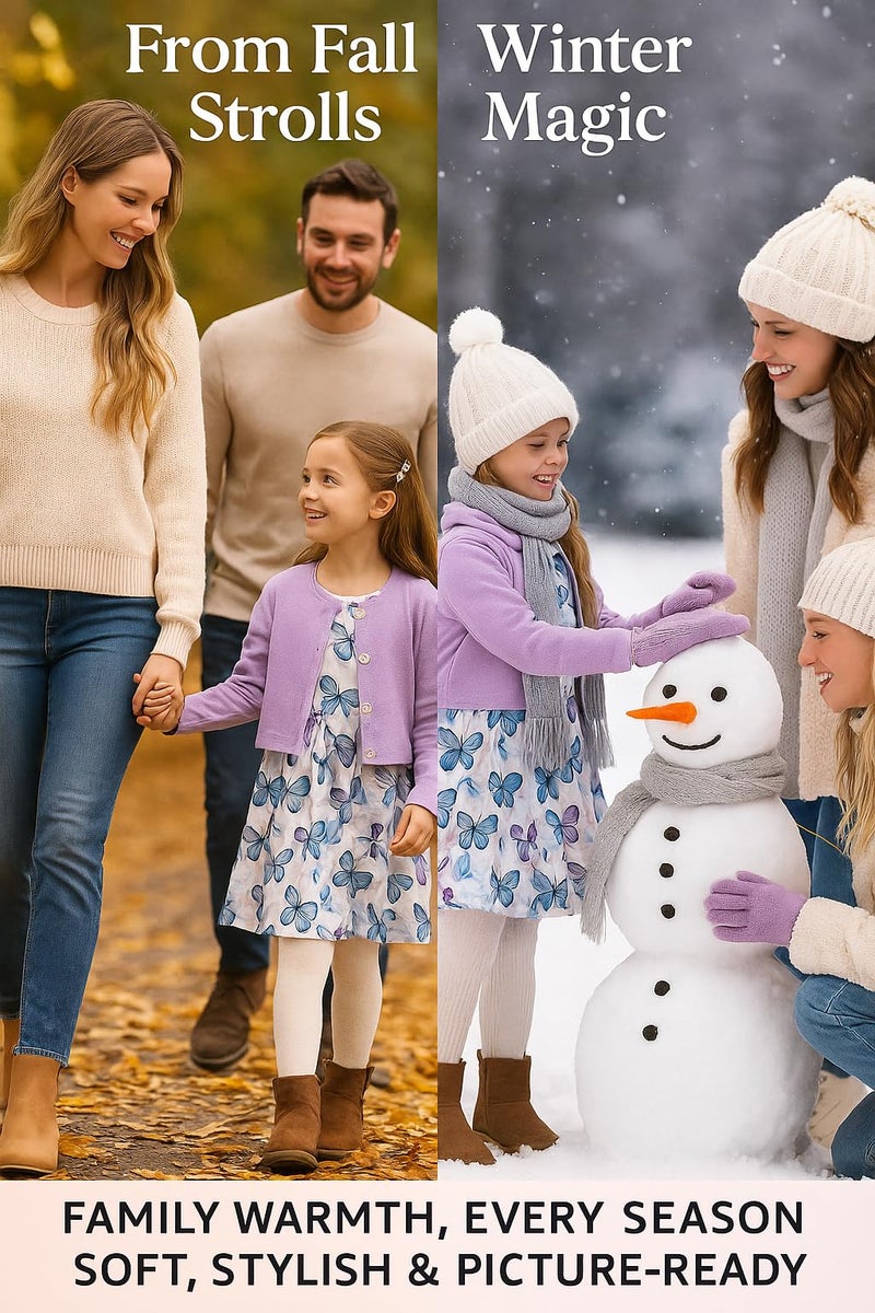 PATPAT Toddler Girl Dress 2 Piece Girl Sleeveless Dress and Cotton Cardigan Set with Pockets, Purple Butterfly, 5-6 Years - Image 4