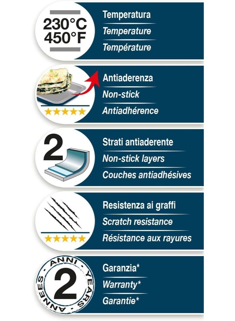 غوارديني صينية خبز وشواء لازانيرا من إكس بيك لاين، مصنوعة من الفولاذ مع طلاء غير لاصق، ذات تأثير بيئي منخفض، 24 × 32 سم - Image 3
