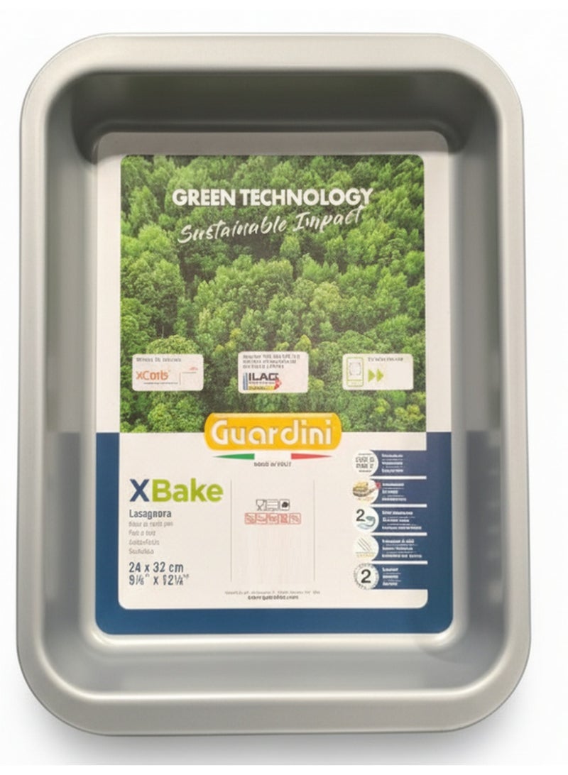 غوارديني صينية خبز وشواء لازانيرا من إكس بيك لاين، مصنوعة من الفولاذ مع طلاء غير لاصق، ذات تأثير بيئي منخفض، 24 × 32 سم - Image 1