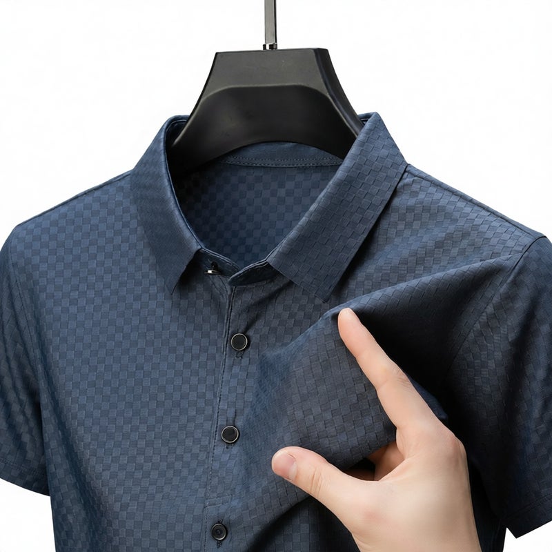Men's Casual Short Sleeve Polo Shirt Ice Silk T-Shirt