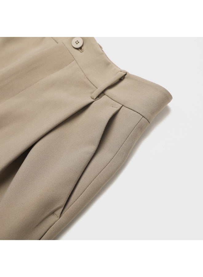 Zara Men's Pleated Design Solid Color Business Casual Straight-leg Pants For Workplace & Commuting - Image 5