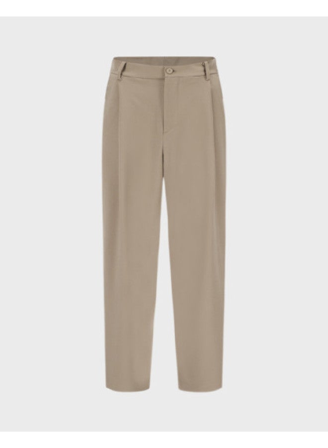 Zara Men's Pleated Design Solid Color Business Casual Straight-leg Pants For Workplace & Commuting - Image 1