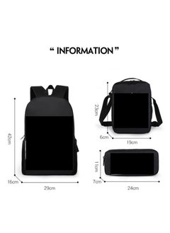 Generic Strange large capacity backpack for primary and secondary school students, shoulder bag, pencil case, backpack, men's and women's three piece set  - Image 2