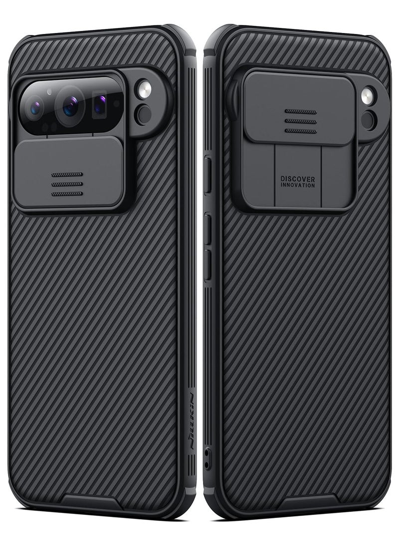 For Google Pixel 9 Pro XL Case, Camera Lens Protection Slide Cover, TPU+PC Shockproof Bumper Back Cover, Anti-Fingerprint Mobile Phone Case, Slim Fit Protective Casing - Image 1
