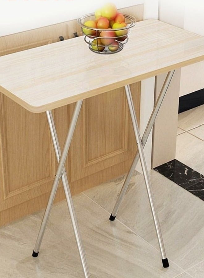 ميكسد طاولة قابلة للطي ، طاولة الطعام مساحة صغيرة قابلة للطي ، طاولة خشبية قابلة للطي مع إطار معدني ، 80 * 40 * 72cm - Image 5