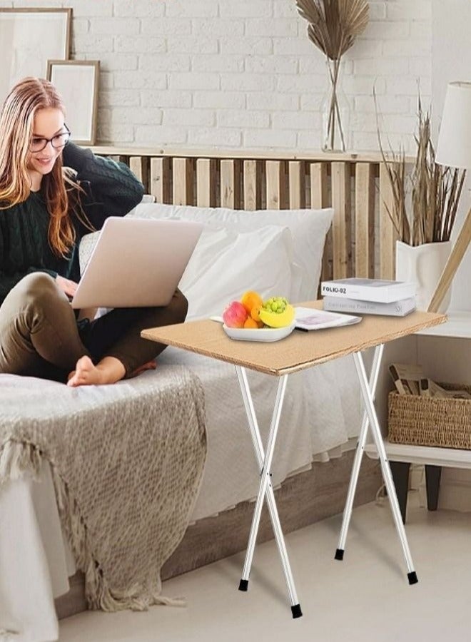 ميكسد طاولة قابلة للطي ، طاولة الطعام مساحة صغيرة قابلة للطي ، طاولة خشبية قابلة للطي مع إطار معدني ، 80 * 40 * 72cm - Image 4