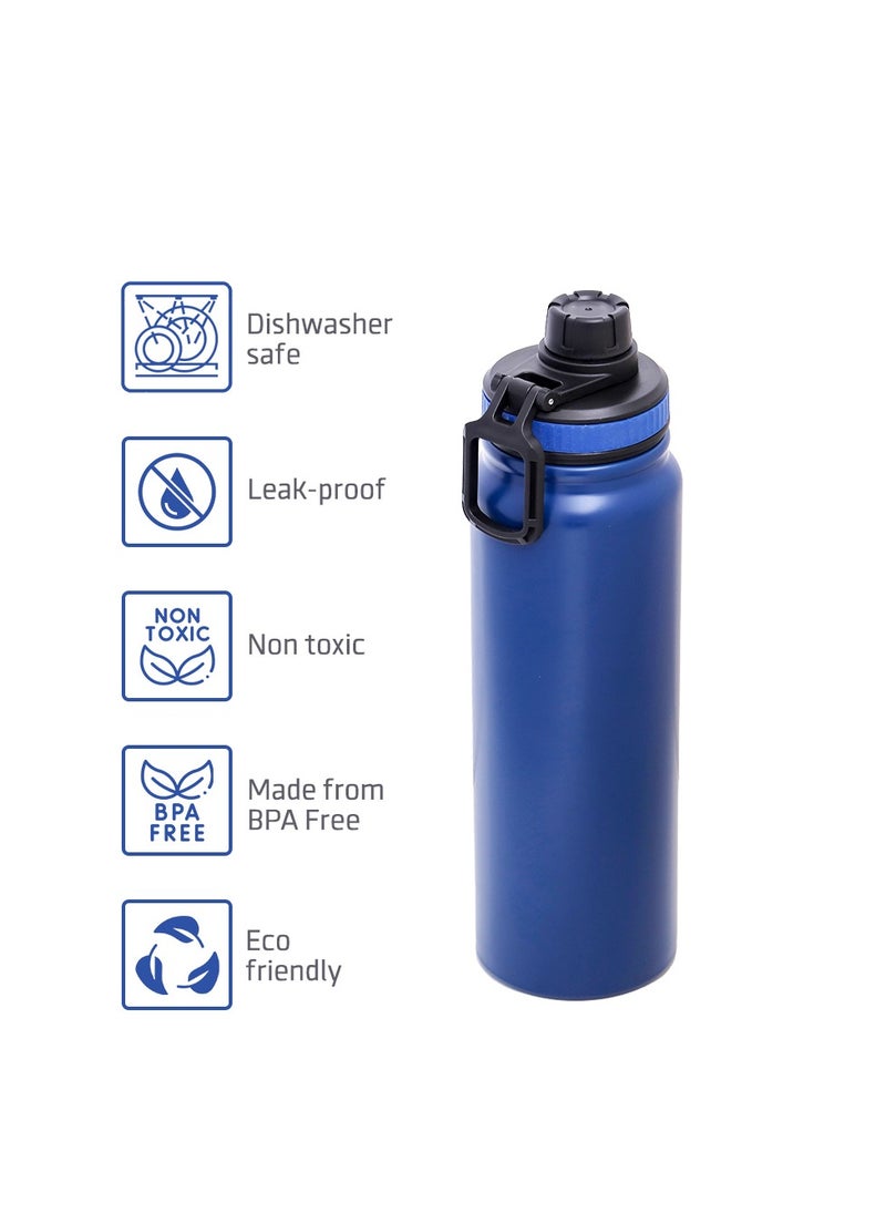 Eazy Kids Double Wall Insulated Tracking Water Bottle - Blue, 800 Ml  - Image 4