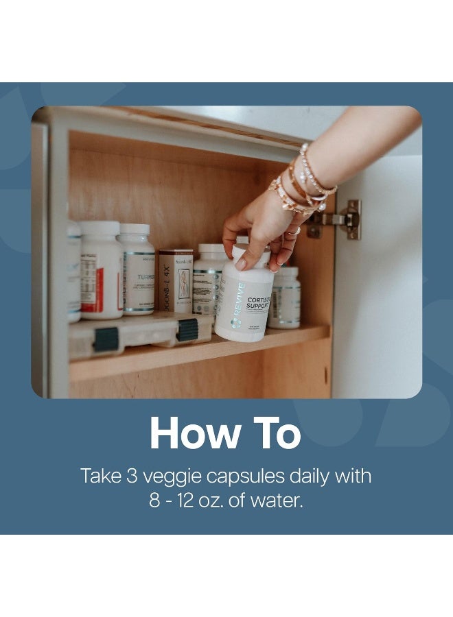 ريفايف يساعد ريفايف كورتيزول على الحفاظ على مستويات الكورتيزول الصحية، ويقلل من التوتر، ويدعم التركيز، واستقرار المزاج، والطاقة، نباتي، 90 كبسولة - Image 5