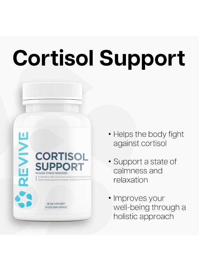 ريفايف يساعد ريفايف كورتيزول على الحفاظ على مستويات الكورتيزول الصحية، ويقلل من التوتر، ويدعم التركيز، واستقرار المزاج، والطاقة، نباتي، 90 كبسولة - Image 3