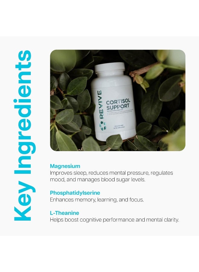 ريفايف يساعد ريفايف كورتيزول على الحفاظ على مستويات الكورتيزول الصحية، ويقلل من التوتر، ويدعم التركيز، واستقرار المزاج، والطاقة، نباتي، 90 كبسولة - Image 4