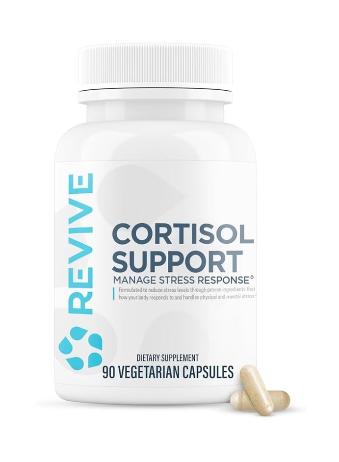 ريفايف يساعد ريفايف كورتيزول على الحفاظ على مستويات الكورتيزول الصحية، ويقلل من التوتر، ويدعم التركيز، واستقرار المزاج، والطاقة، نباتي، 90 كبسولة - Image 1