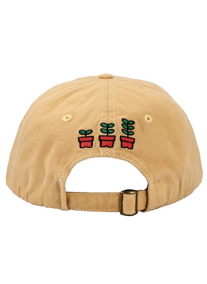 Bioworld - Hello Kitty Embroidered Canvas Cotton Twill Dad Hat Brown - Image 1