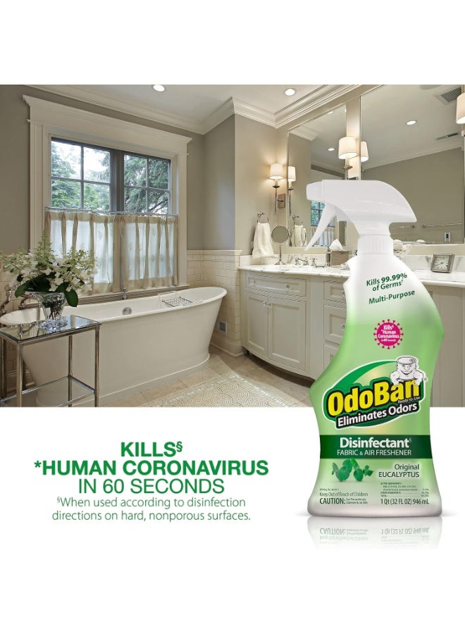 ODOBAN OdoBan Ready-to-Use Disinfectant and Odor Eliminator, 32 Ounce Spray Bottle, Original Eucalyptus Scent - Image 3