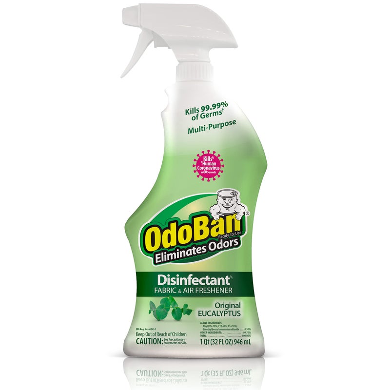 OdoBan Ready-to-Use Disinfectant and Odor Eliminator, 32 Ounce Spray Bottle, Original Eucalyptus Scent - Image 1