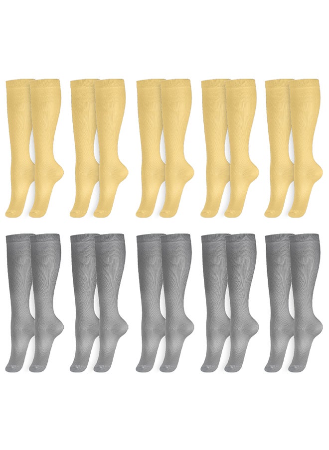 MARGOUN 10 Packs Men and Women's Compression Socks 15-20 mmHg Moderate Pressure Medical Quality Support Best Comfort Fit Moisture Wicking Circulation Travel  - Image 2