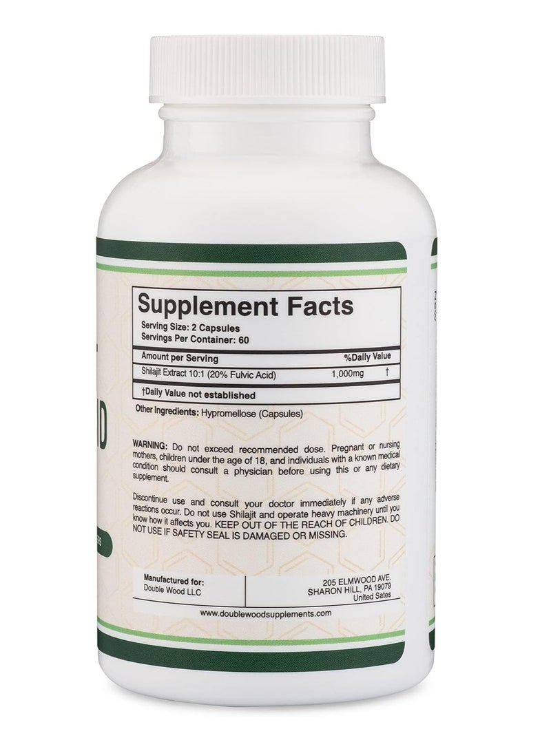 DoubleWood DoubleWood Supplements Shilajit Resin Capsules 120  - Image 3