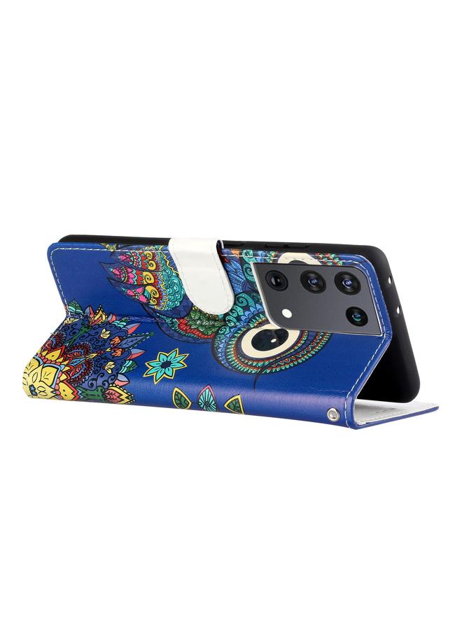 S-TOP Case For Samsung Galaxy S21 Ultra 5G Oil Embossed Coloured Drawing Pattern Horizontal Flip PU Leather Case with Holder & Card Slots & Wallet & Lanyard - Image 5