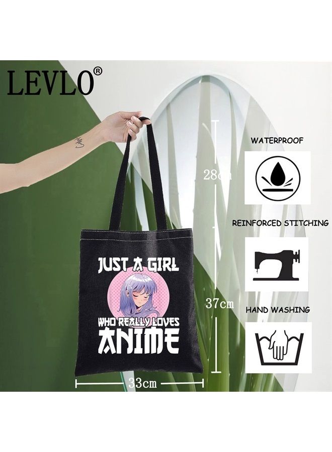 LEVLO Anime Fans Make up Bag Anime Lover Gift Just A Girl Who Really Loves Anime Cosmetic Make up Bag (Loves Anime BT) - Image 2