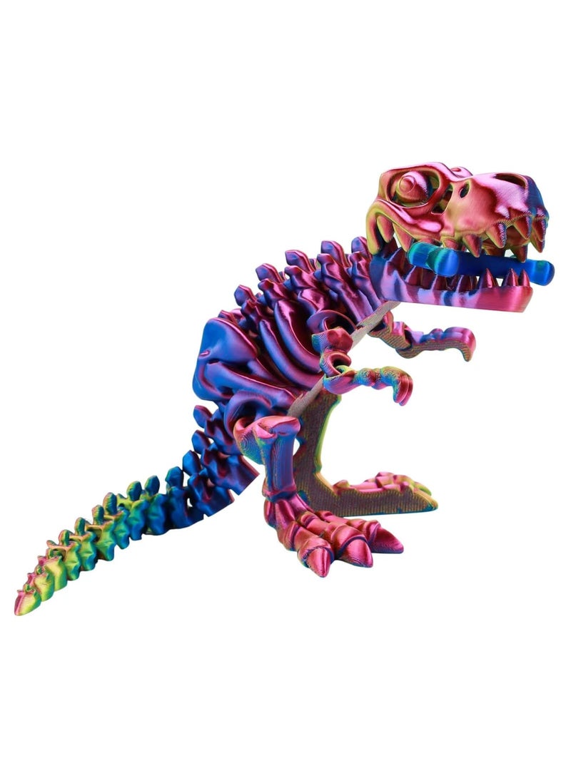 SYOSI 3D Printed Dinosaur Bones Articulated T-Rex Skeleton Model with Flexible Joints, 3D Printed Dragon and Dinosaur Fidget Toy for Adults and Kids, Stress Relief and Office Home Decor - Image 1
