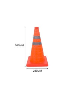 BERRY Berry 20-inch (50cm) Foldable Traffic Cone – Orange Reflective Safety Pylon with Red Warning Light | Portable Collapsible Cone for Roadside Emergencies & Parking  - Image 4