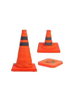 BERRY Berry 20-inch (50cm) Foldable Traffic Cone – Orange Reflective Safety Pylon with Red Warning Light | Portable Collapsible Cone for Roadside Emergencies & Parking  - Image 2