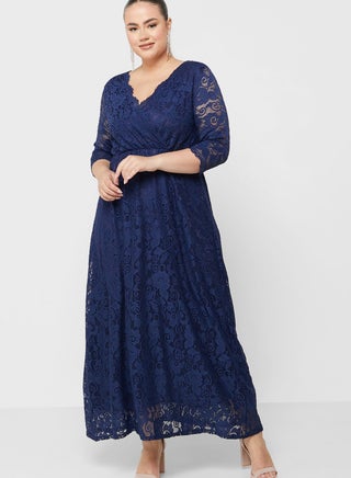 Lace Detail Fit & Flare Dress