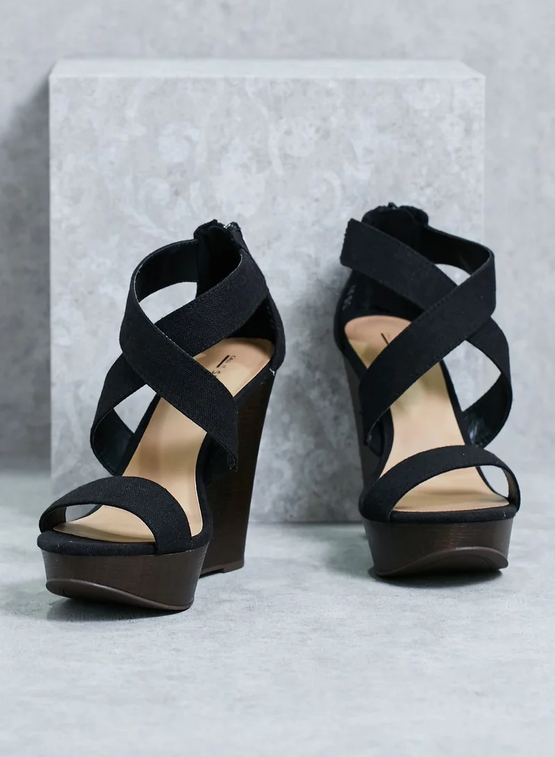 CALL IT SPRING Criss Cross Straps Wedge Sandals