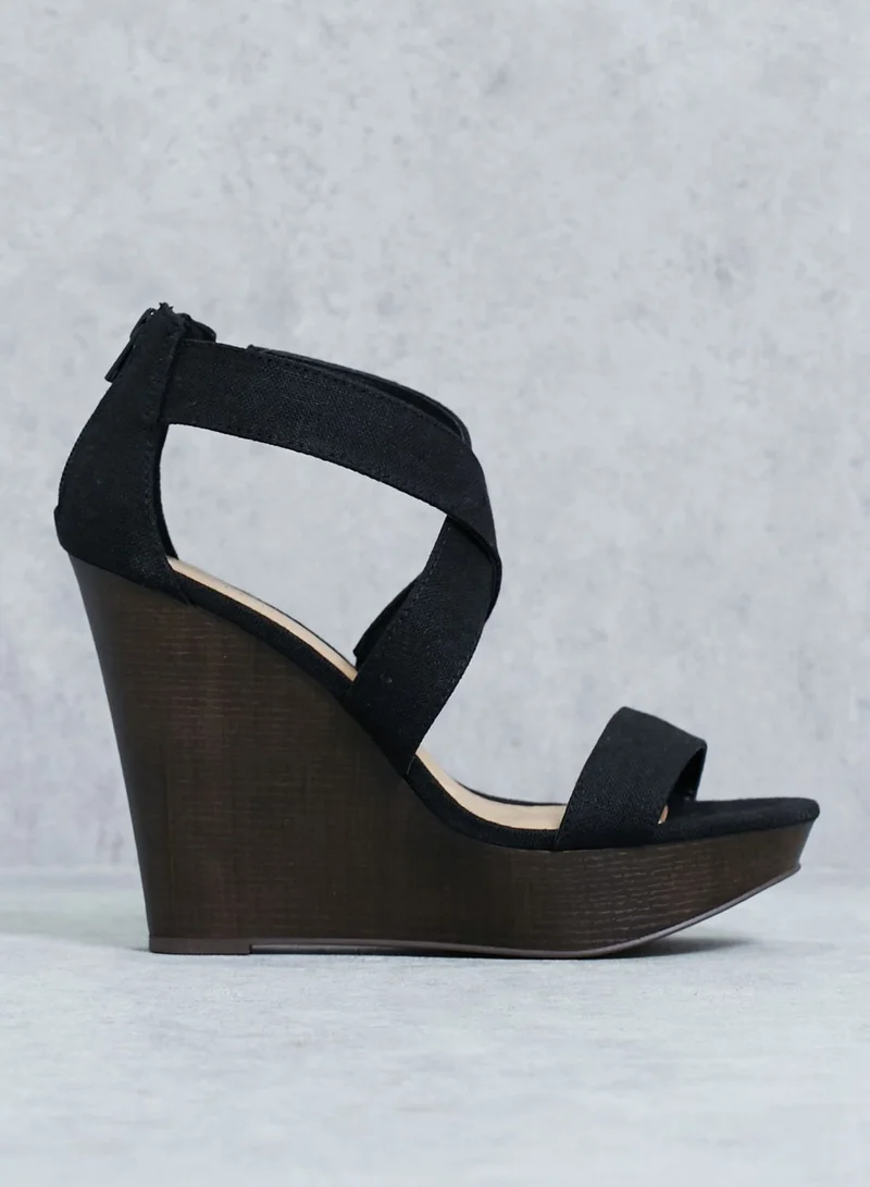 CALL IT SPRING Criss Cross Straps Wedge Sandals