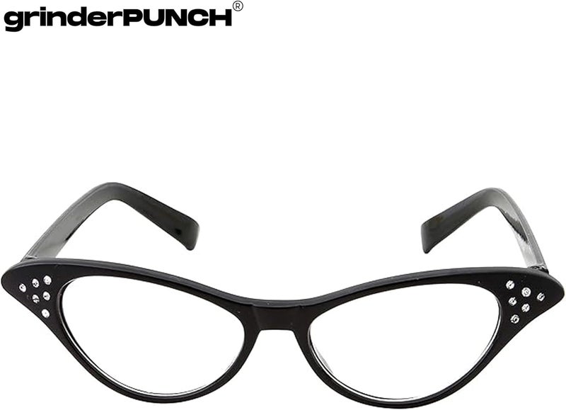 grinderPUNCH 50s Womens Costume Cat Eye Glasses Adult Size with Rhinestone - Image 5