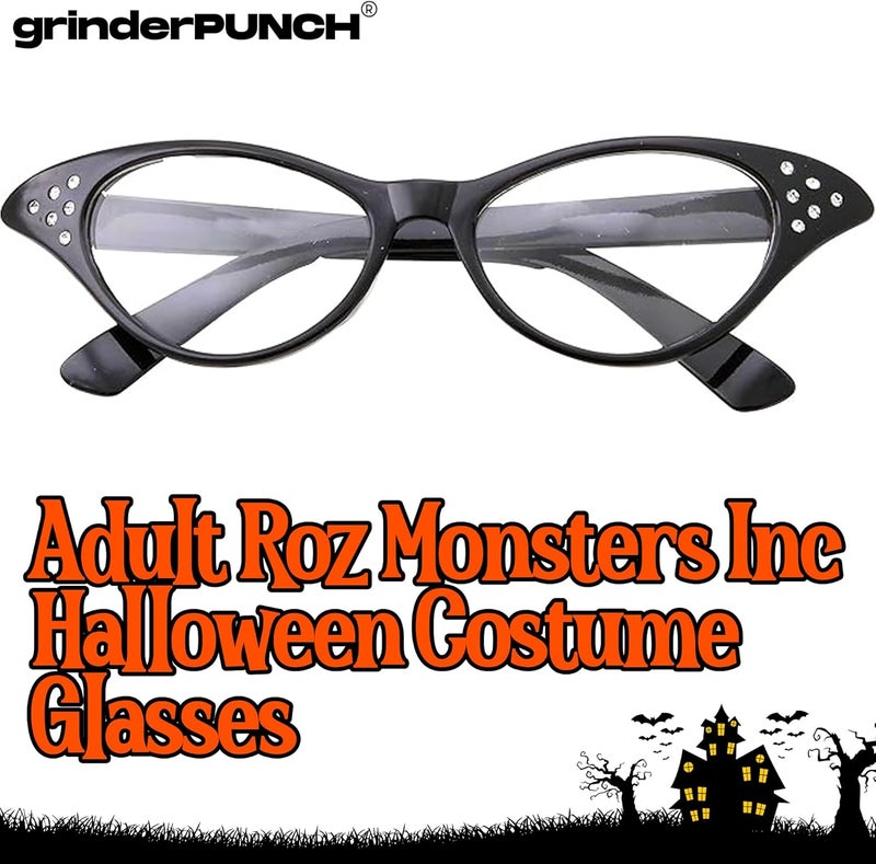 grinderPUNCH 50s Womens Costume Cat Eye Glasses Adult Size with Rhinestone - Image 2