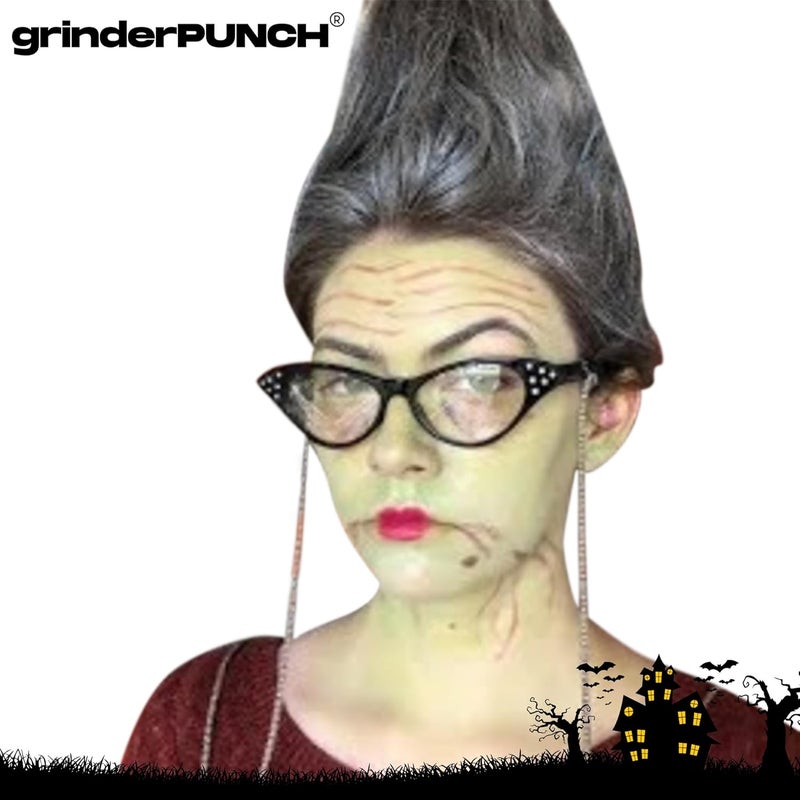 grinderPUNCH 50s Womens Costume Cat Eye Glasses Adult Size with Rhinestone - Image 3